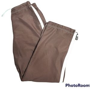 Green Tea jogger leisure athletic drawstring pants side stripes large